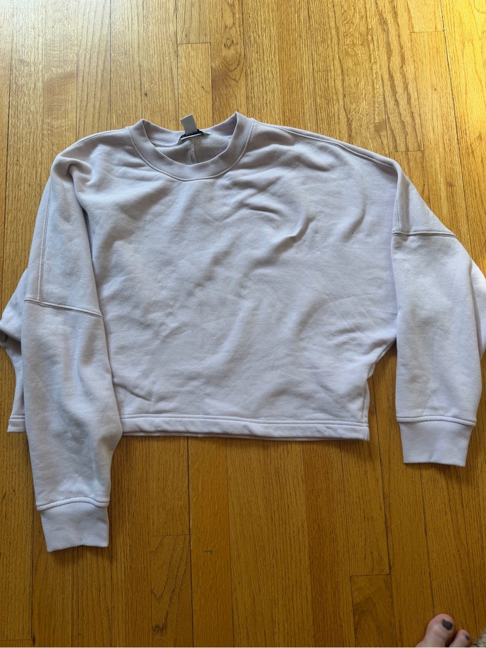 Athleta Cropped Crewneck Sweater in Pale Lavender